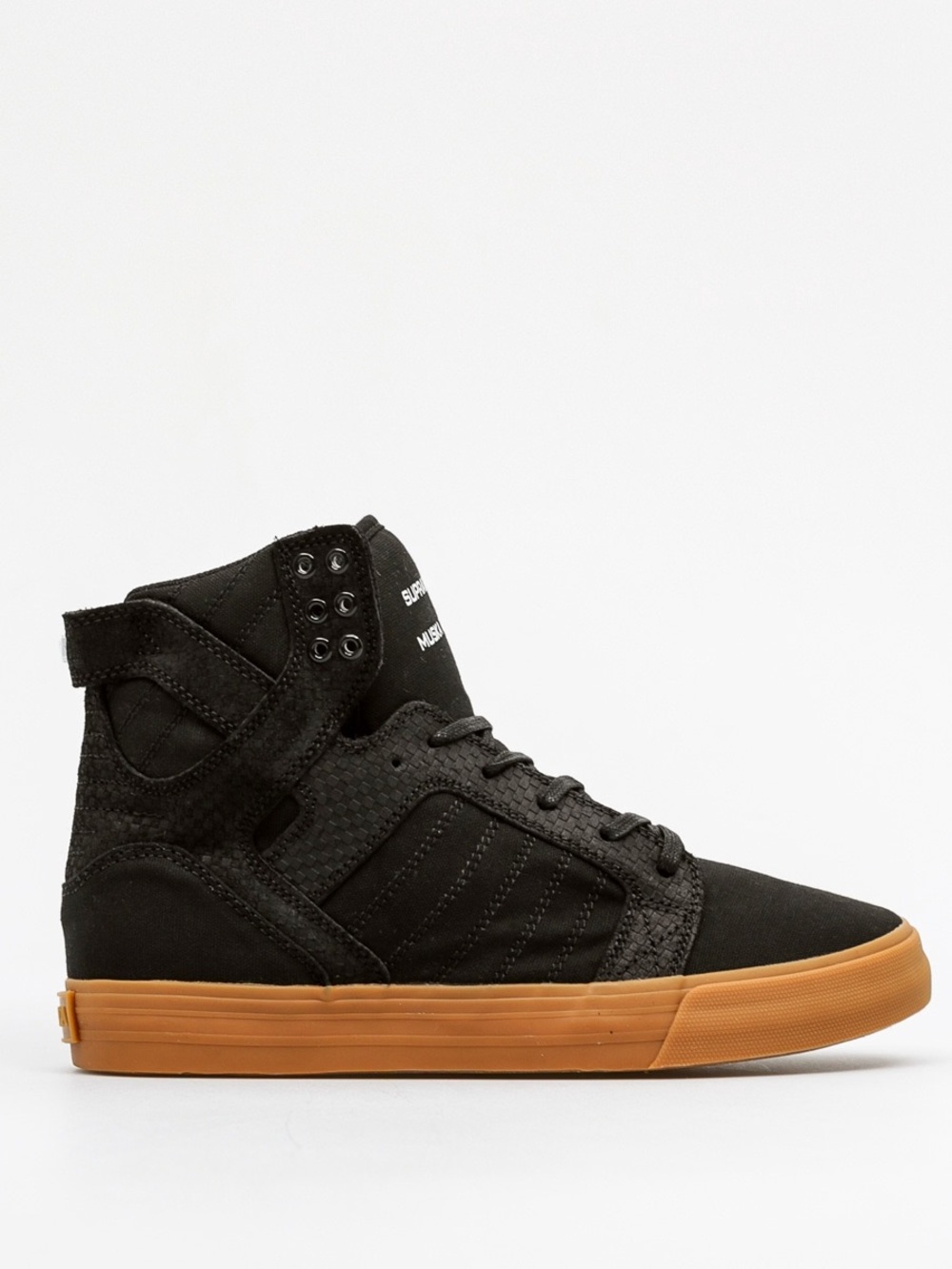 Supra Skytop Muska 001 Skate Shoes Mens US 10 Black Canvas Gum Sole S18265